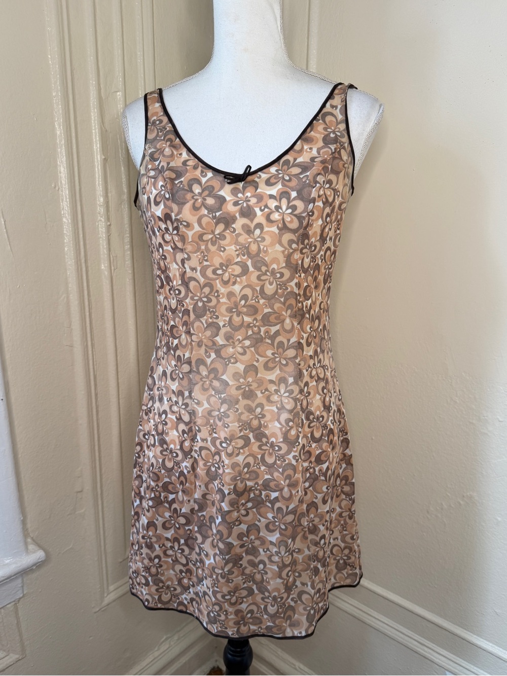 1970s / 60s Mod Go-go Flower Power Nightgown See-Through Lingerie